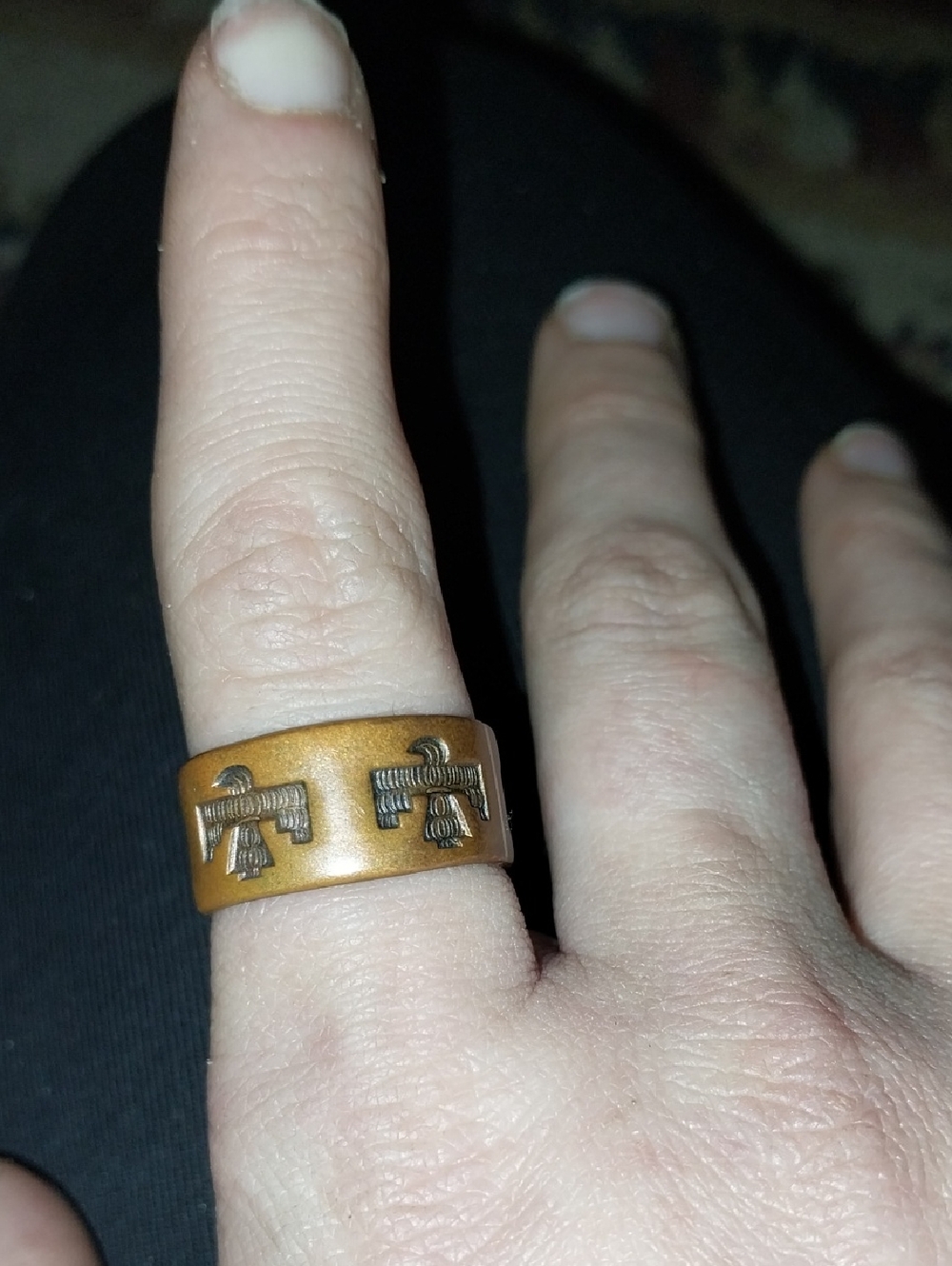 Vintage Copper Thunderbird Band Ring